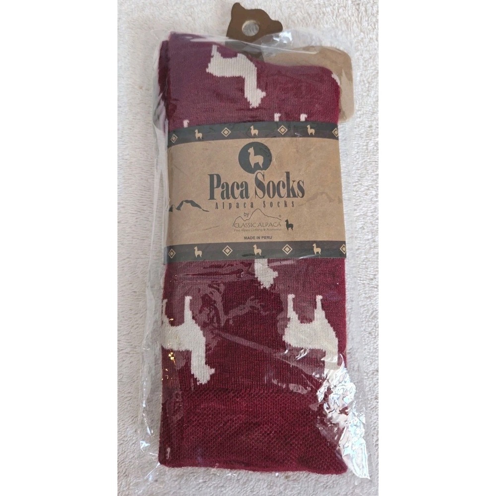 Classic Alpaca Unsex Paca Socks New Size Medium M (7/9, W (8-10) Shoe Size. Burg